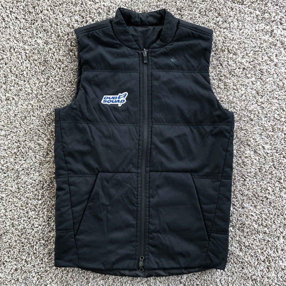 Nike Golden State Warriors Puffer Vest Mens Size Small Black Poly Fill Dub Squad